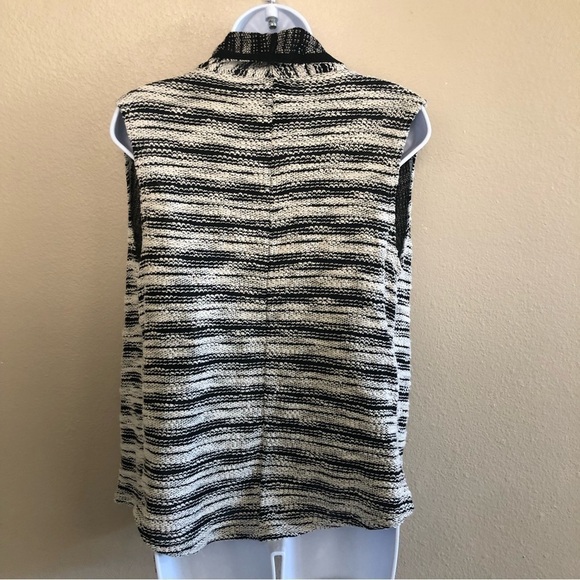 Anthropologie Dolan Mimeo Draped Tweed Knit Sleeveless Open Cardigan Sweater XS - Picture 2 of 12